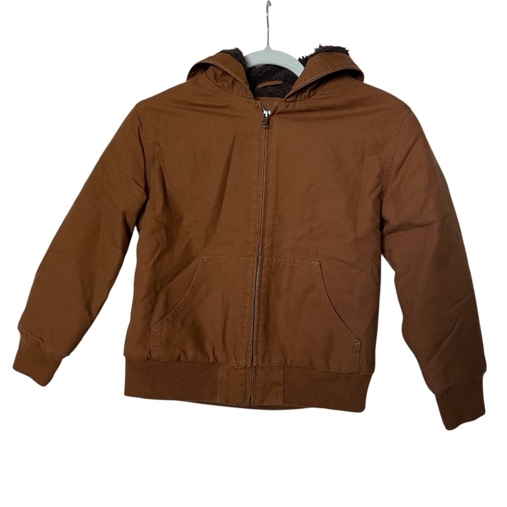 🩷 Gap Kids Lined Zip Up Jacket - Brown. Size: M (8-9).